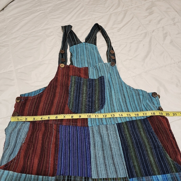 Jayli Boho Colorful Patchwork Overalls Jumpsuit Wide Leg Lightweight Large - Picture 13 of 16